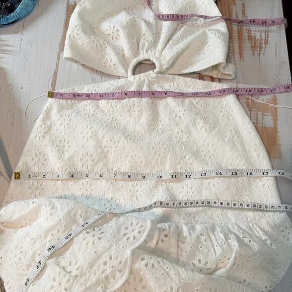 Significant Other Eleanor Eyelet Cut Out Backless Midi Dress Size US 4 Ivory - Picture 12 of 15